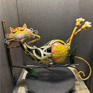 Problem Solvers Cat On A Branch Metal Yard Sculpture